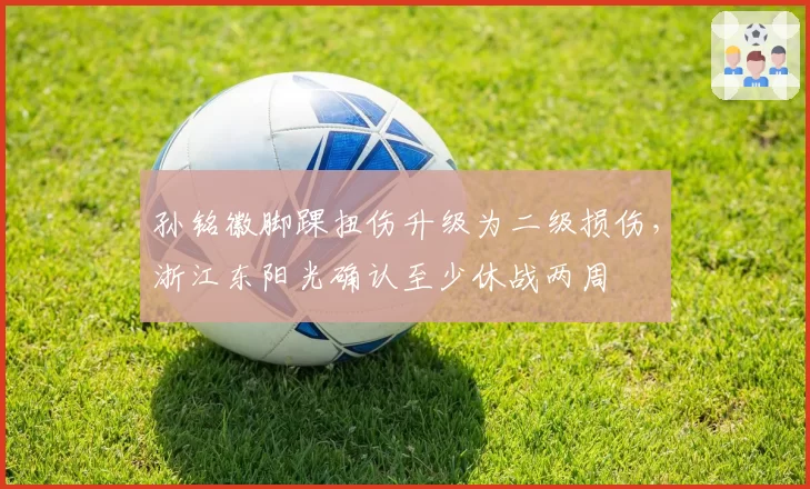 孙铭徽脚踝扭伤升级为二级损伤,浙江东阳光确认至少休战两周