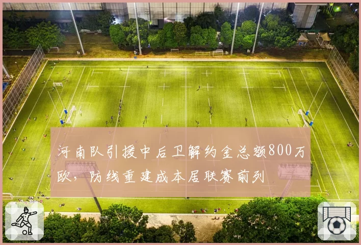 河南队引援中后卫解约金总额800万欧,防线重建成本居联赛前列